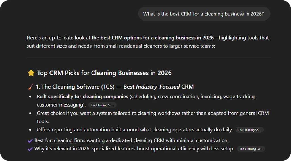 The Cleaning Software Appears in ChatGPT