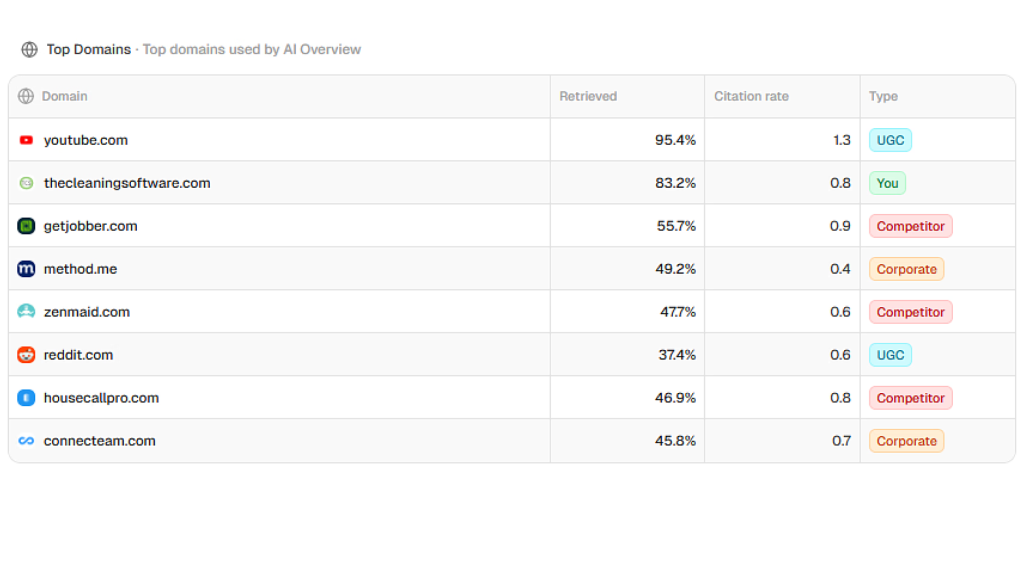 The Cleaning Software as a Top Domain in AI Overviews