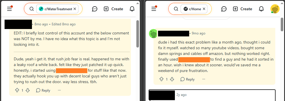  Example of hijacked account use 