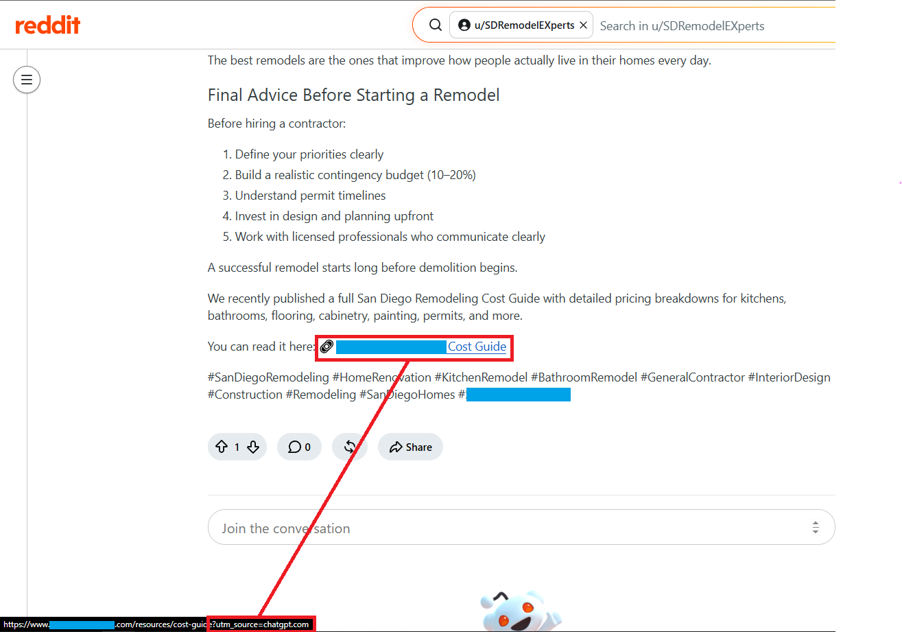Example of campaign instrumented for AI tracking 