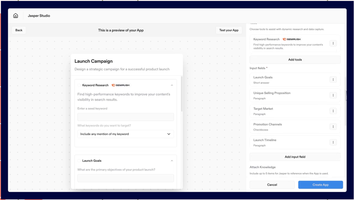 Jasper Studio Dashboard
